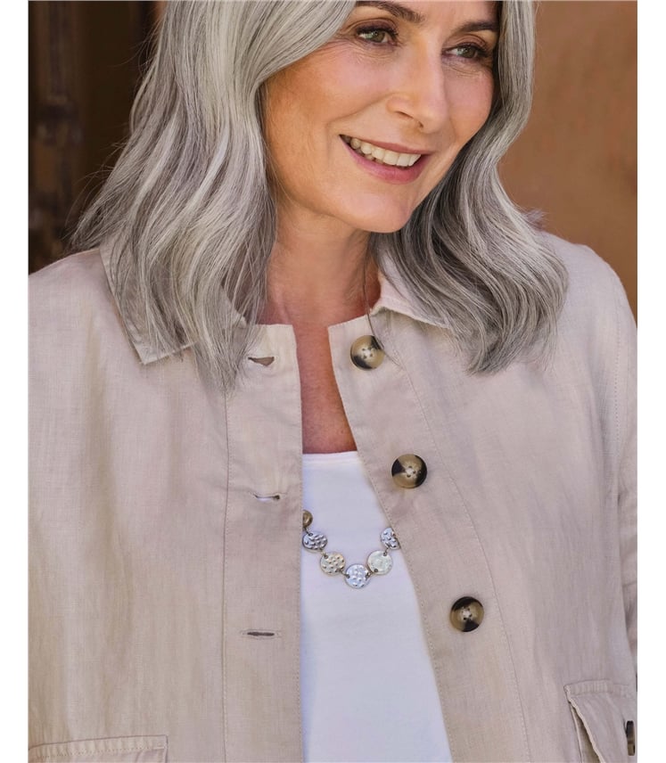 Collared Lightweight Linen Jacket