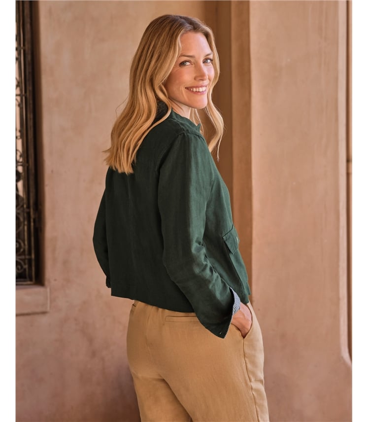 Linen Jacket With Collar