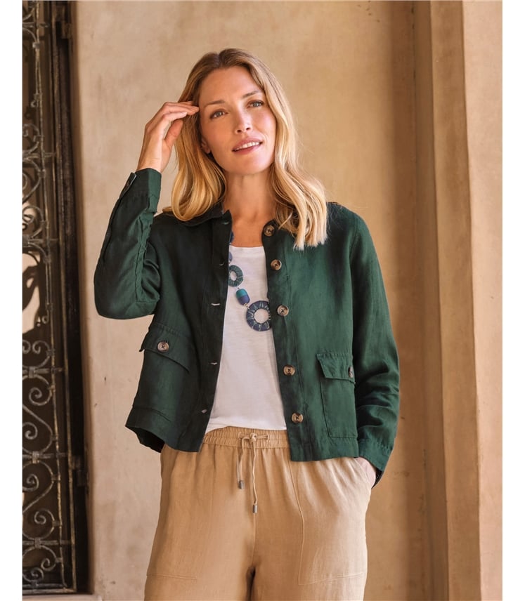 Linen Jacket With Collar
