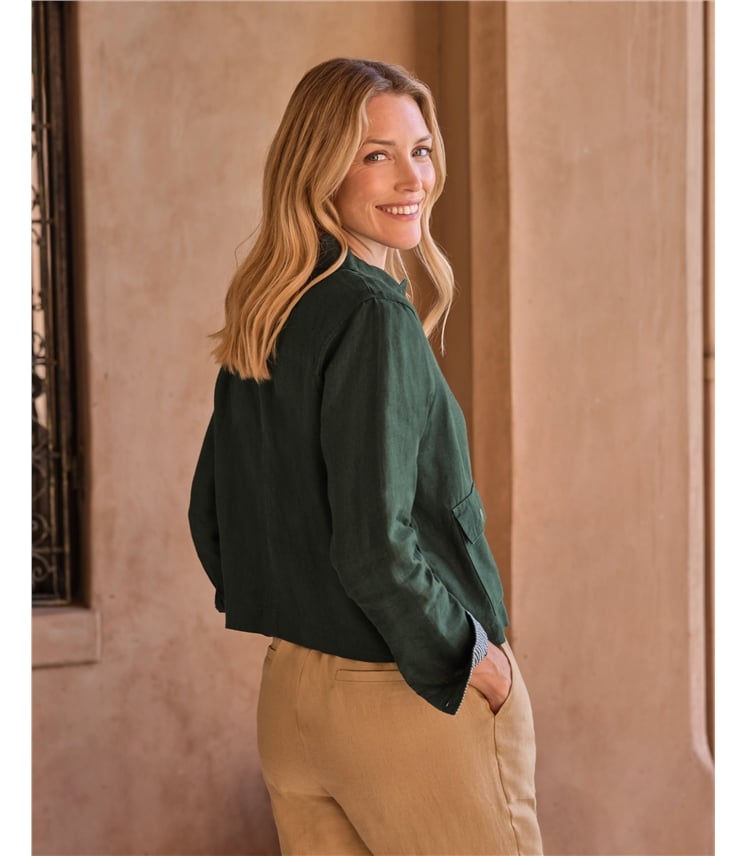 Linen Jacket With Collar