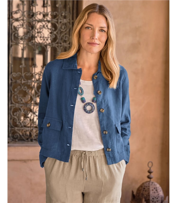Linen Jacket With Collar