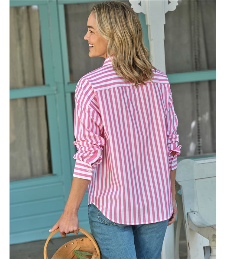 Lässiges gestreiftes Baumwollhemd