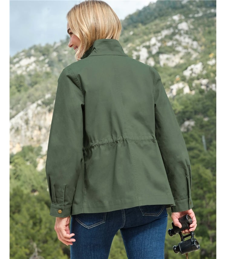 Twill-Jacke mit Bindegürtel
