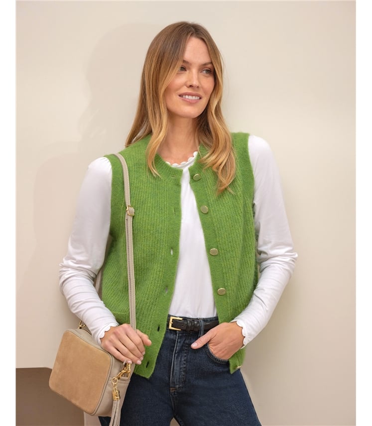 Alpaca Wool Fluffy Waistcoat