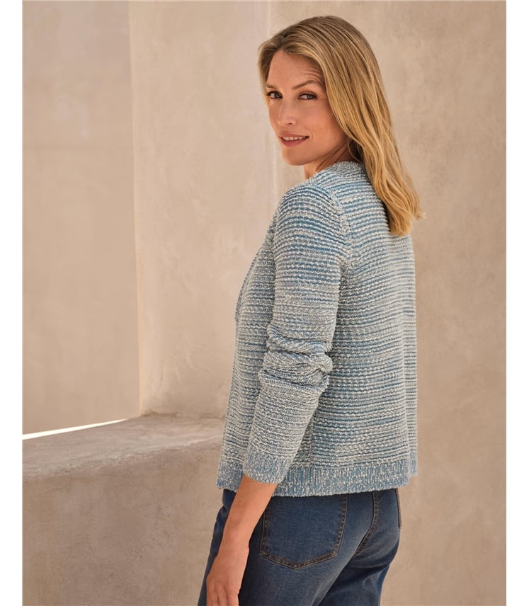 Textured Yarn Zip Cardigan