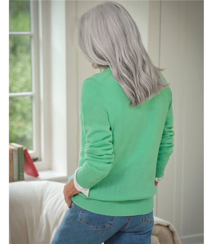 Pullover mit Rundhalsausschnitt aus Lammwolle für Damen