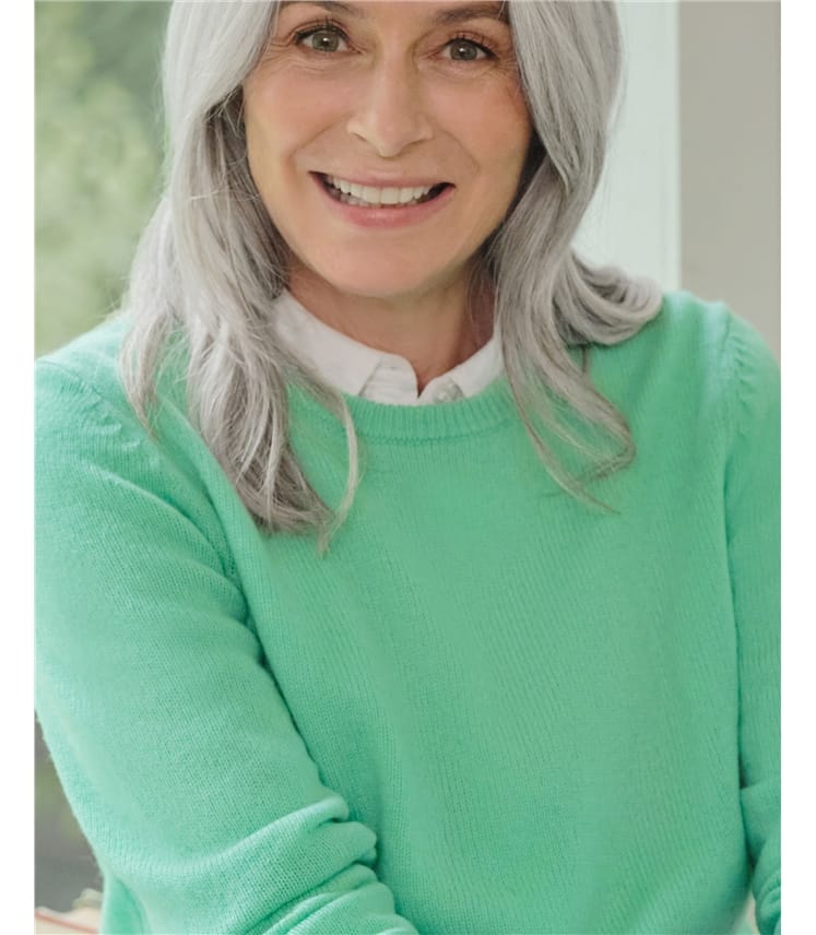 Pullover mit Rundhalsausschnitt aus Lammwolle für Damen