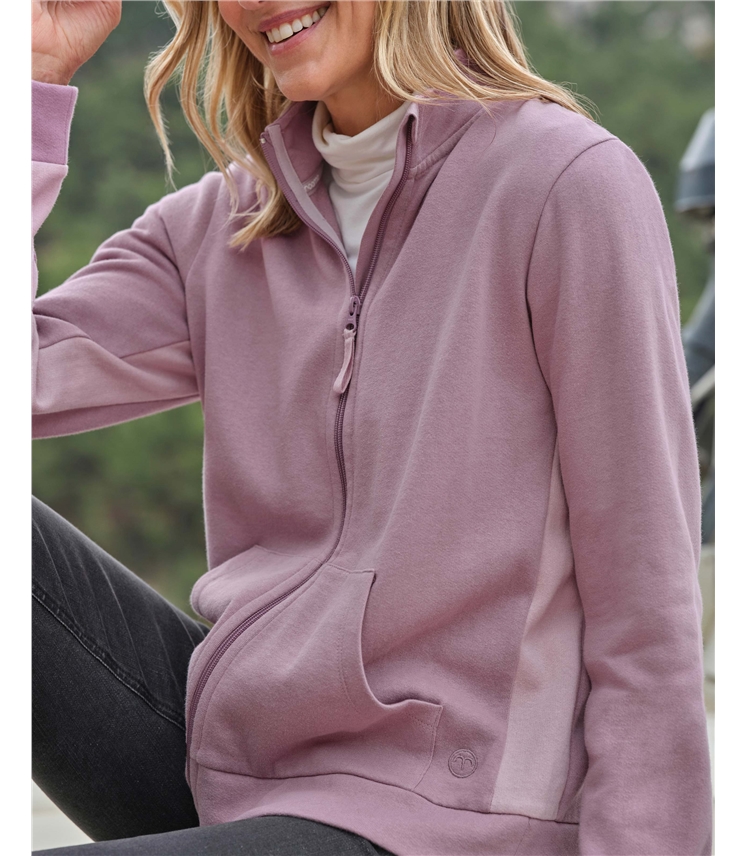 Cedar Colourblock Contrast Full Zip Sweatshirt