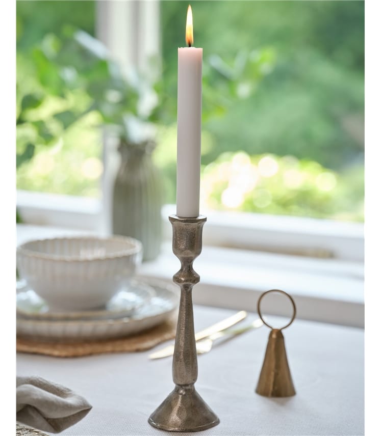 Antique Hammered Large Candlestick