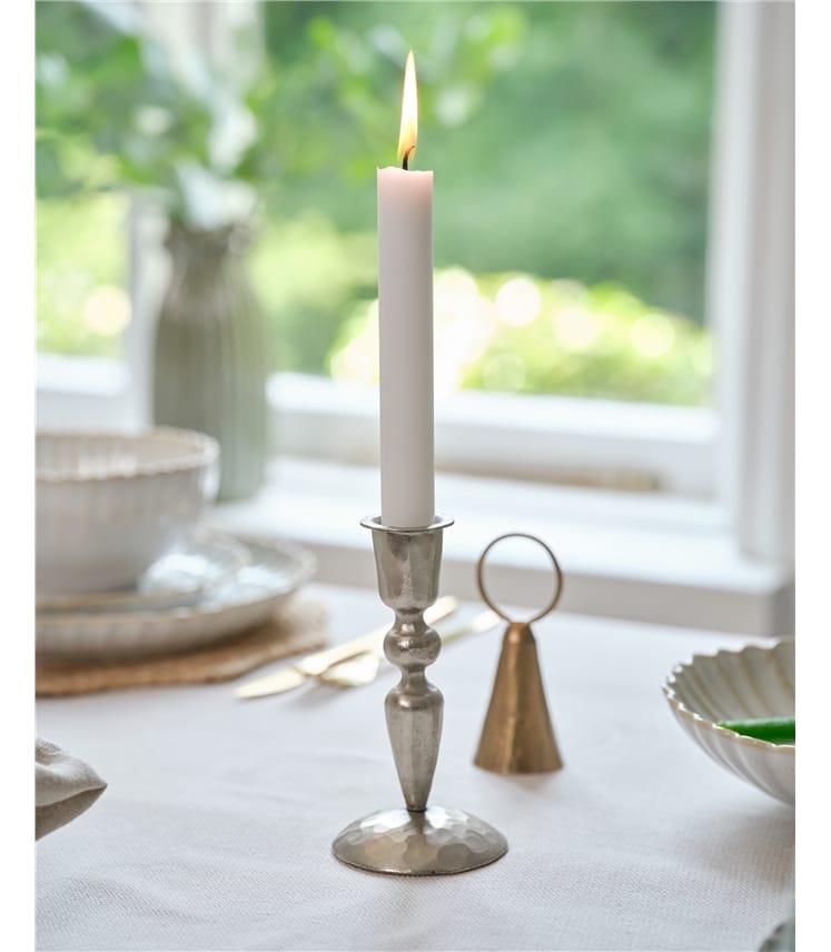 Antique Hammered Small Candlestick