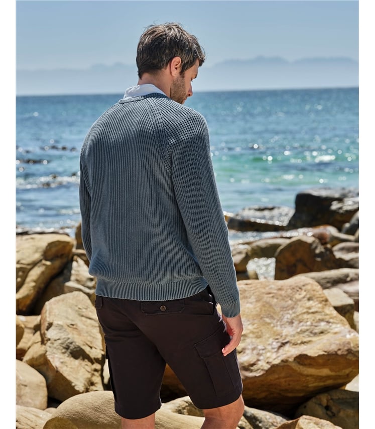 Crew Neck Textured Stitched Jumper