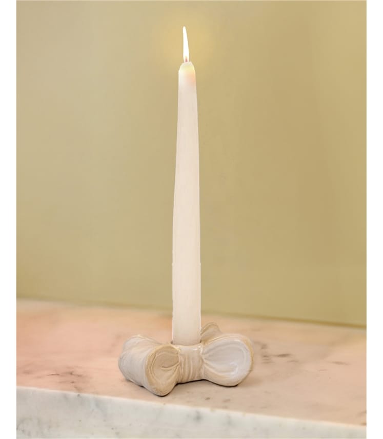 Stone Glazed Bow Candle Holder