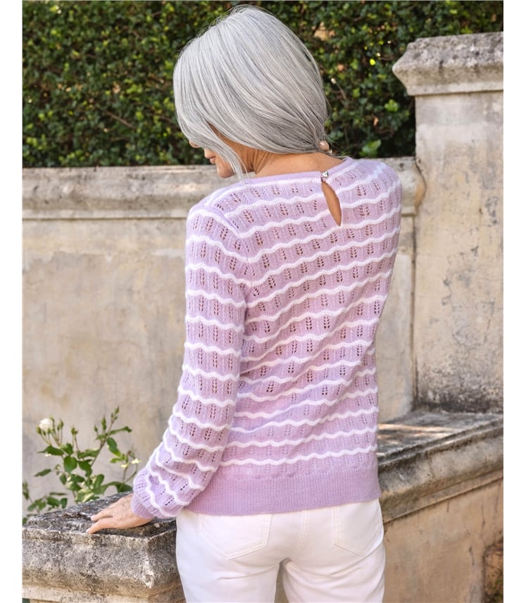 Wavy Mono Stripe With Button Back