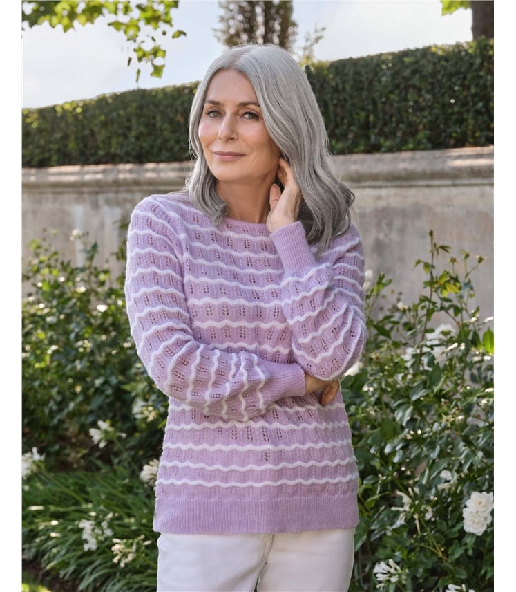 Wavy Mono Stripe With Button Back