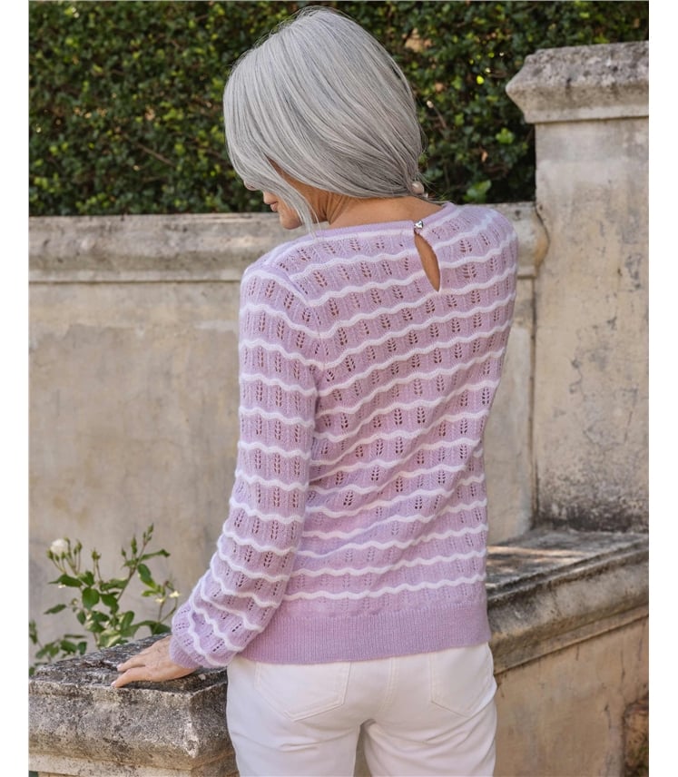 Wavy Mono Stripe With Button Back