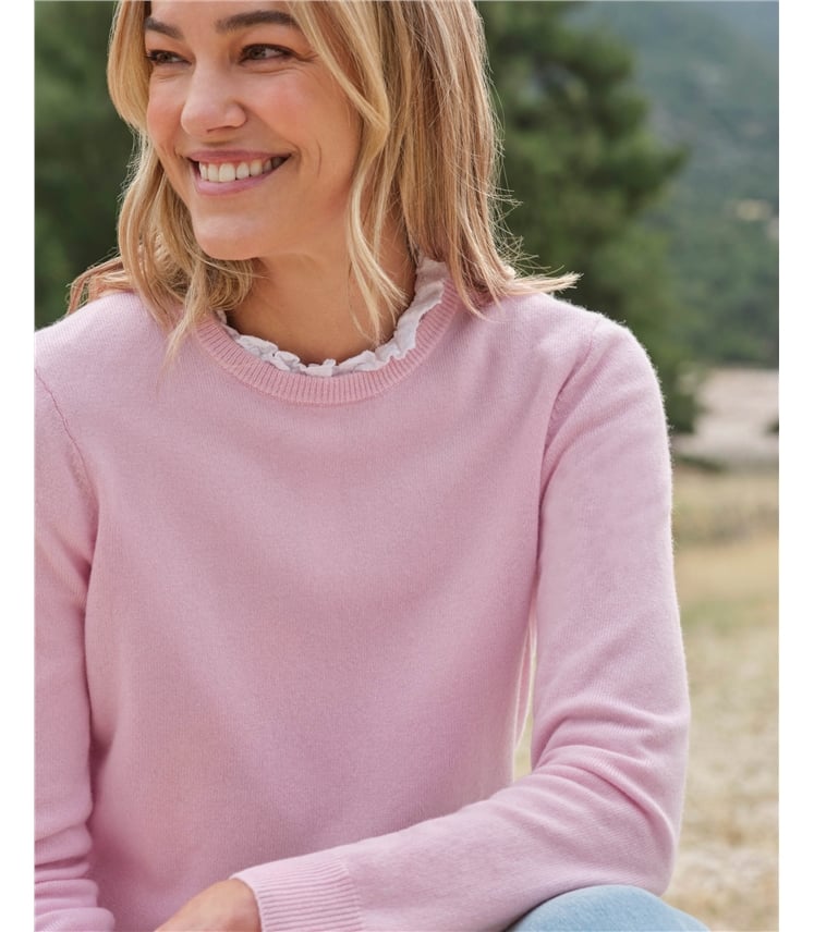 Pull à col rond - Femme - Cachemire & Mérinos
