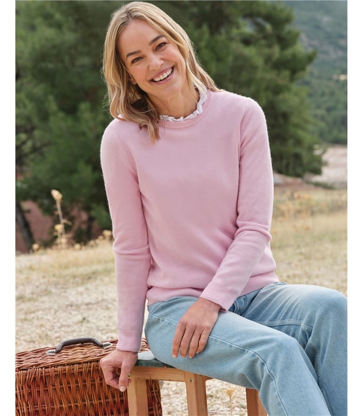 Pull à col rond - Femme - Cachemire & Mérinos