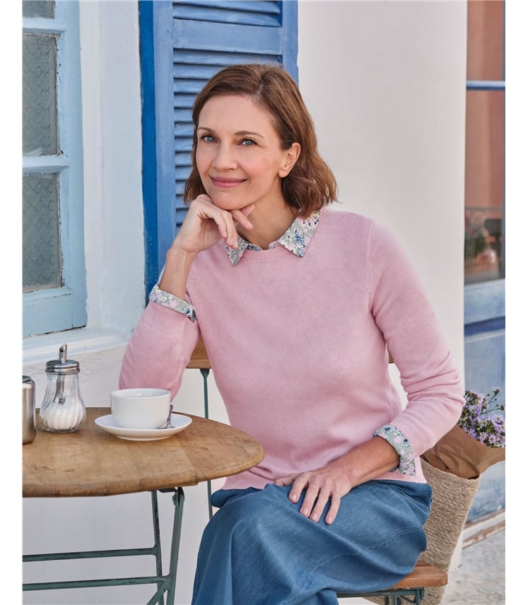 Cashmere and Merino Crew Neck Knitted Jumper
