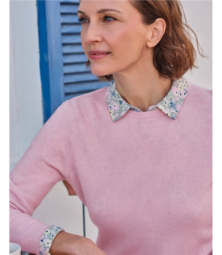 Cashmere and Merino Crew Neck Knitted Jumper