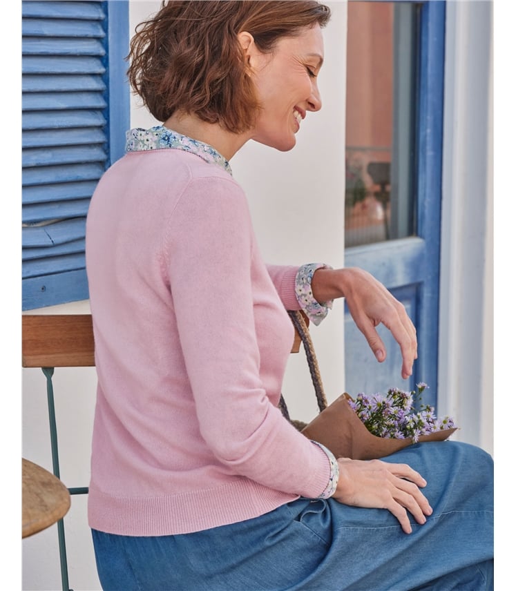 Cashmere and Merino Crew Neck Knitted Jumper