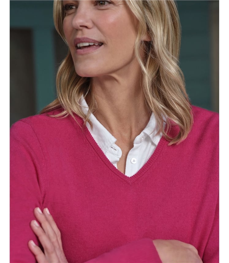 Cashmere & Merino V Neck Knitted Jumper