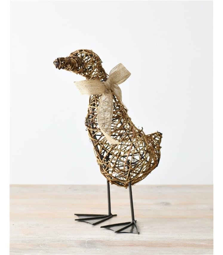 Rattan Duck With Bow