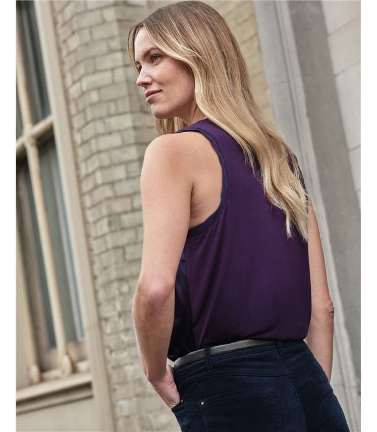 Silk Front Jersey Vest