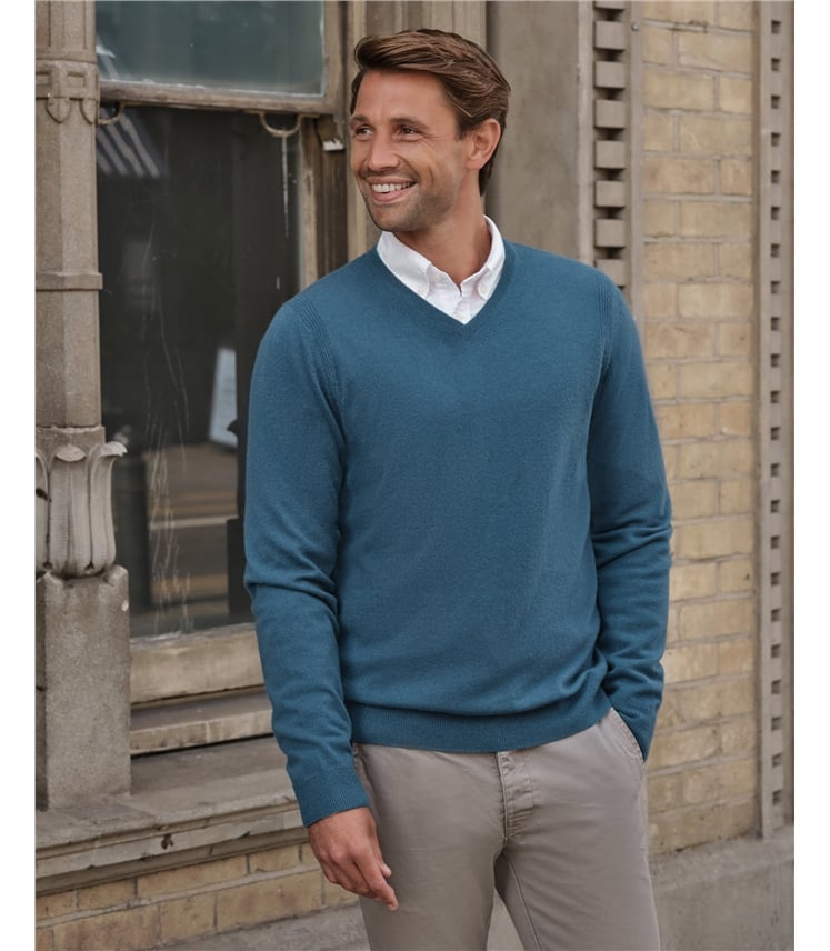 Mens Cashmere V Sweater | Pure Collection