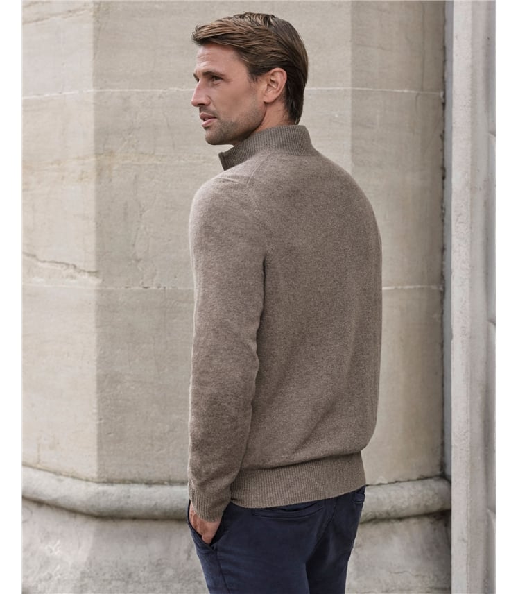 Mens Cashmere Zip Neck Sweater