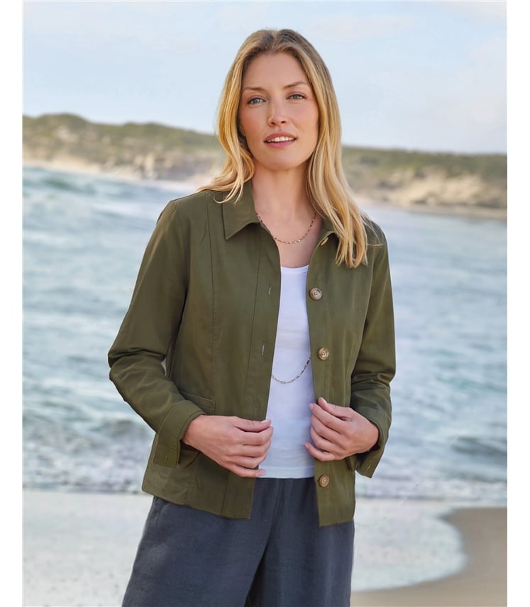 Stitch Pocket Cotton Jacket