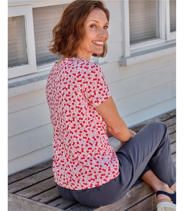 Haut à encolure dégagée en coton biologique - Femme