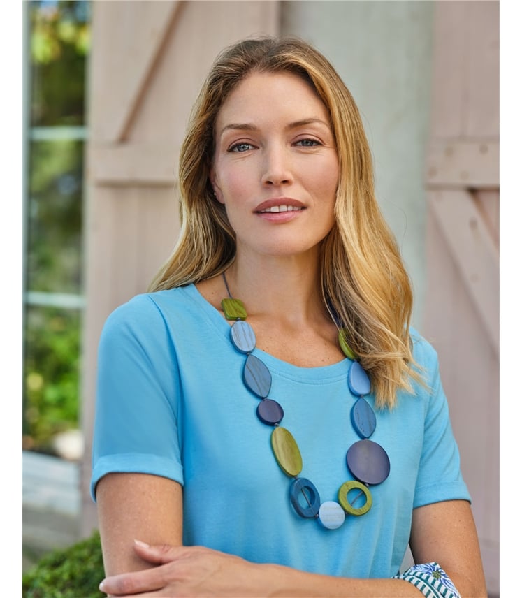 Shirt mit tiefem Ausschnitt aus Bio-Baumwolle