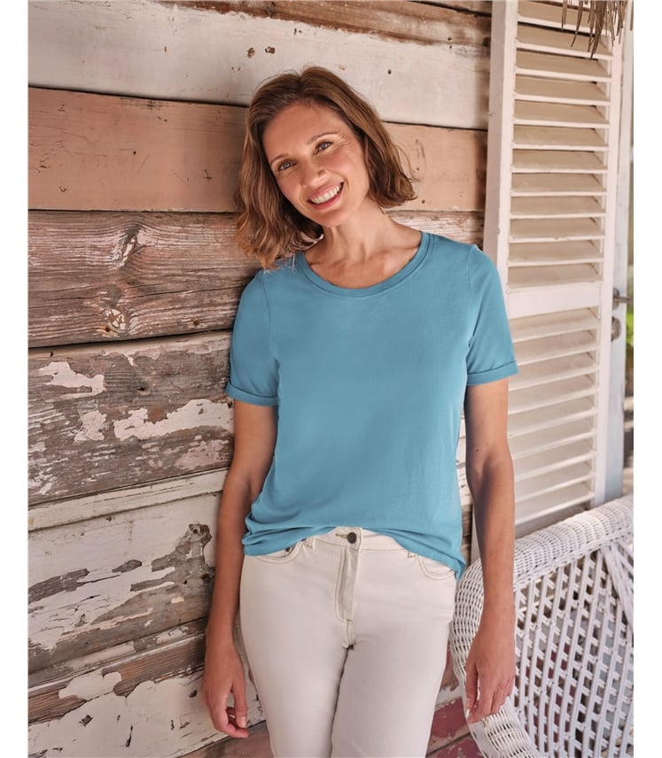 Shirt mit tiefem Ausschnitt aus Bio-Baumwolle