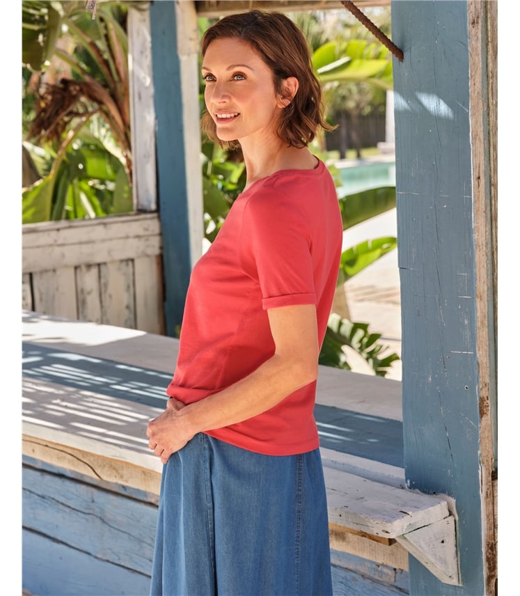 Organic Cotton Scoop Neck Top