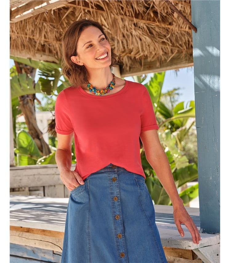 Organic Cotton Scoop Neck Top