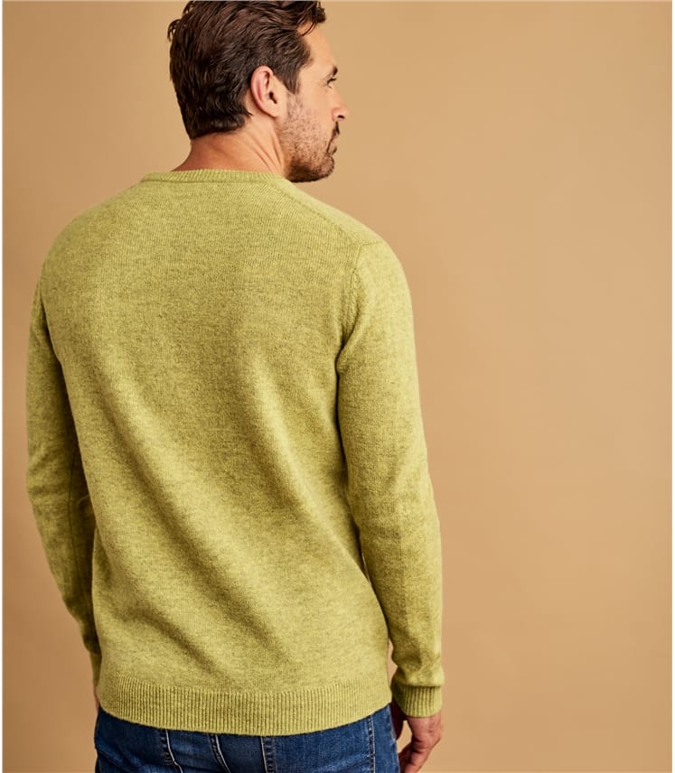 Key Lime | Pure Lambswool Knitted Crew Neck Jumper | WoolOvers UK