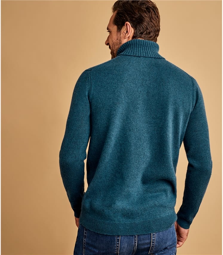 Mens Lambswool Polo Neck Jumper