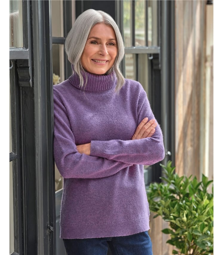 Pull à col roulé - Femme - Laine d’agneau certifiée 100% RWS