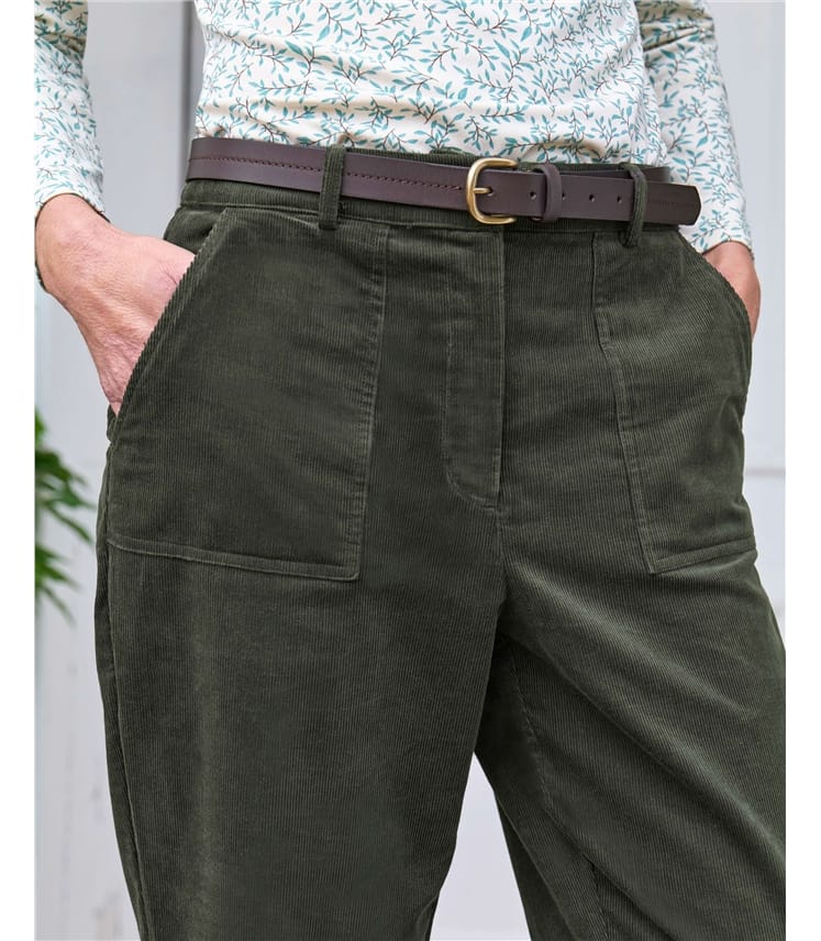 Soft Tapered Leg Cord Trousers
