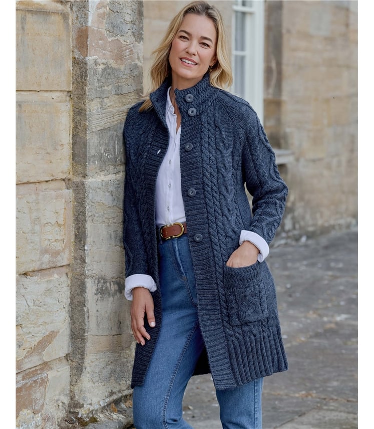 Pure Wool Aran Coatigan