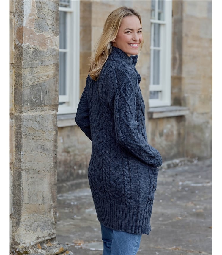 Pure Wool Aran Coatigan