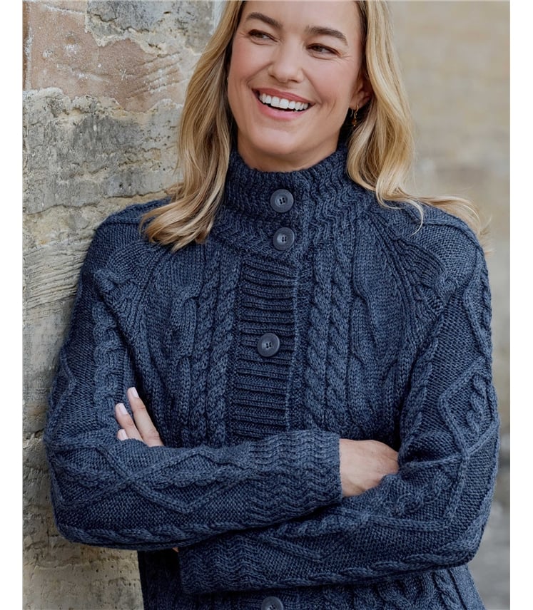 Pure Wool Aran Coatigan