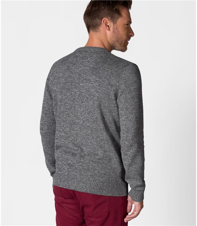 Light Grey | Mens 100% Cotton Crew Neck Jumper | WoolOvers UK