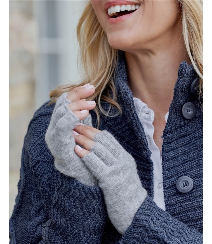 Womens Lambswool Fingerless Gloves