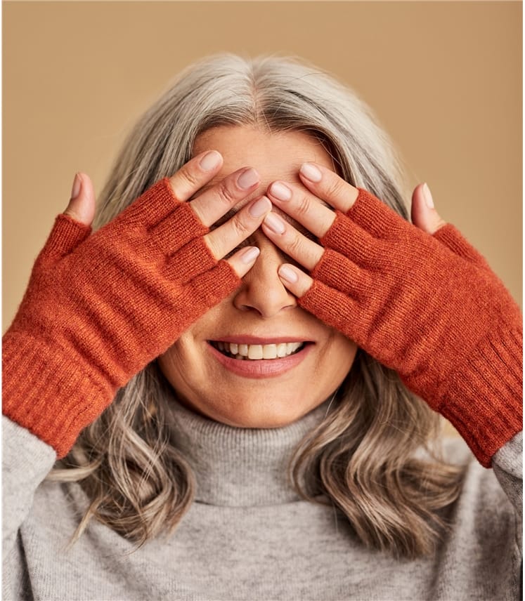 Ember Womens Lambswool Fingerless Gloves WoolOvers US