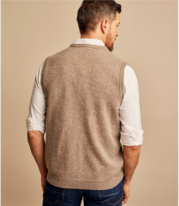 Dark Pepper Mens Lambswool Knitted Vest WoolOvers US
