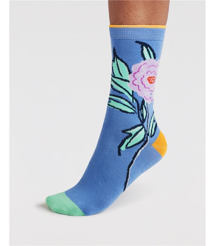 Sabra Flower Power Boîte cadeau de 4 chaussettes en bambou