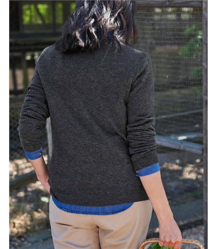 Pullover mit V-Ausschnitt aus Merinowolle und Kaschmir für Damen