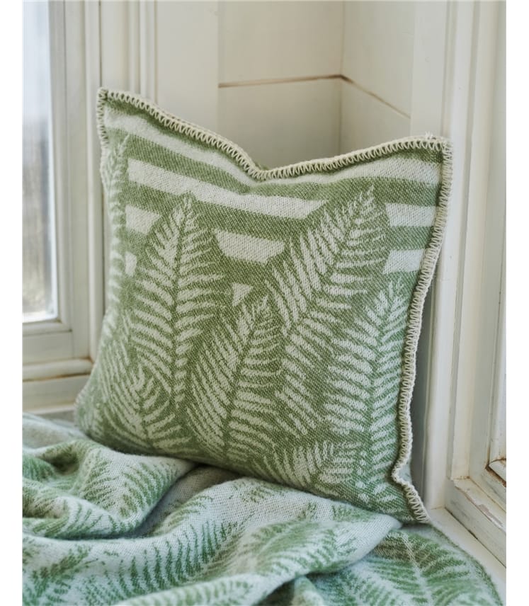 Reversible Pure Wool Fern Cushion Cover