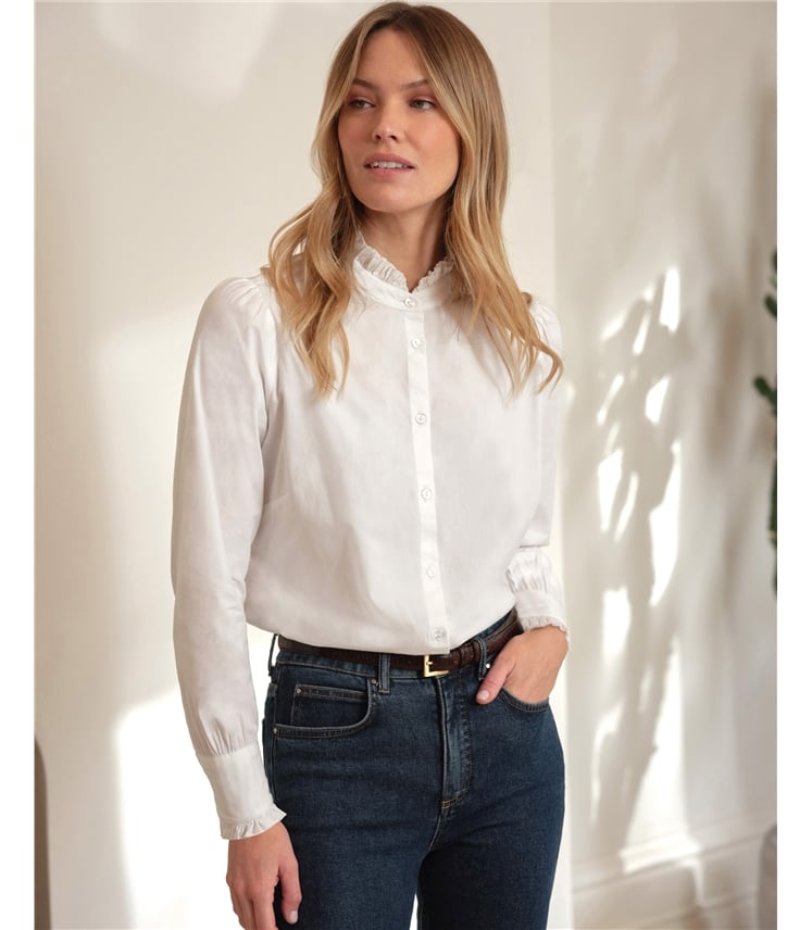Cotton Frill Neck Shirt